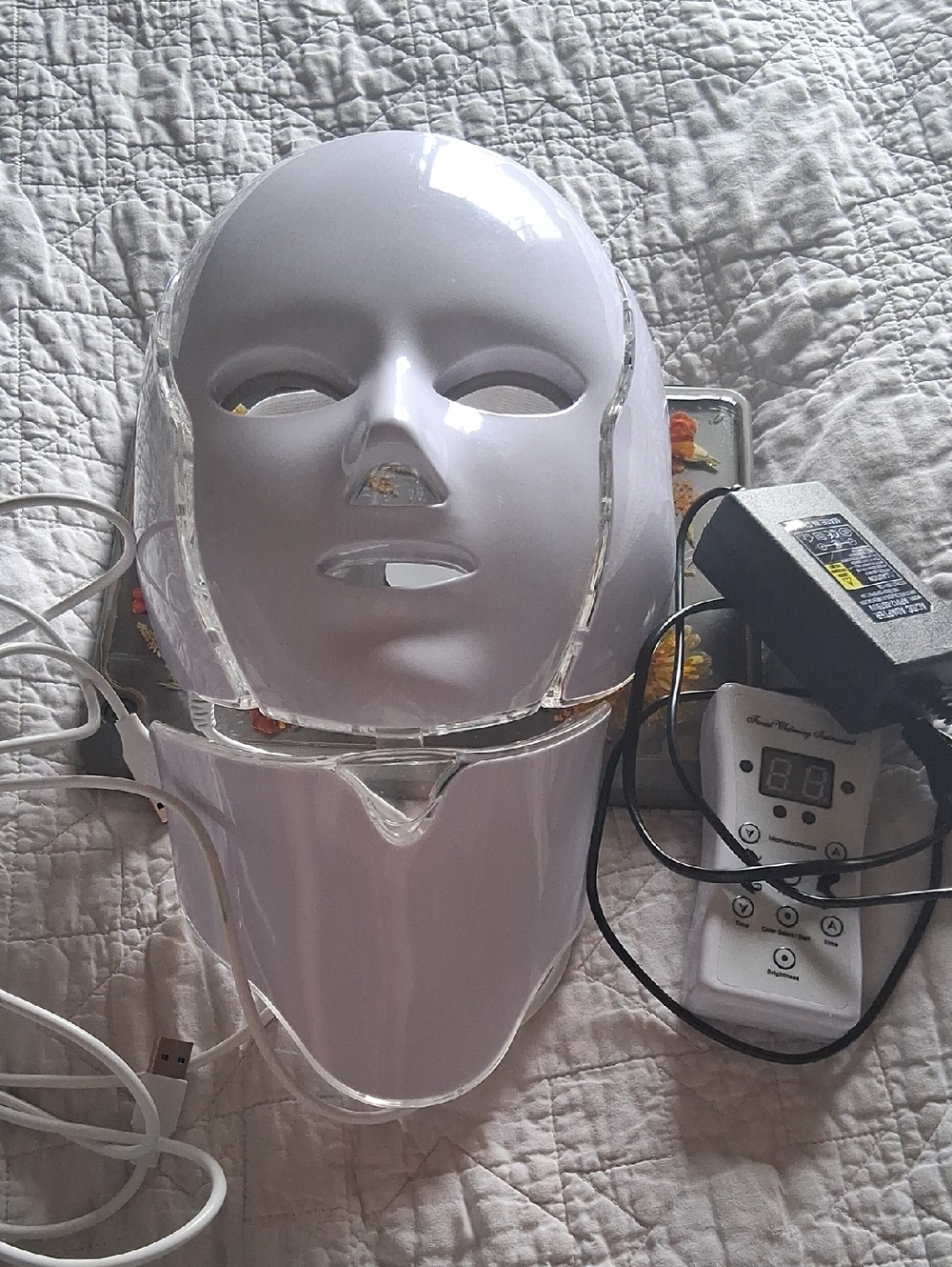LED Microcurrent Electrodes Facial And Neck Mask With Multitude Of Functions